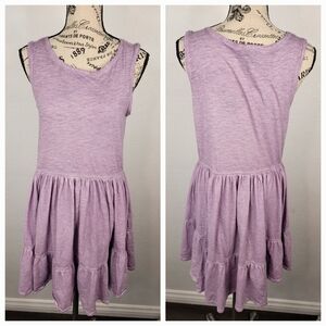 Anthropologie Saturday Sunday Dress XS Peplum Lagenlook Lavender